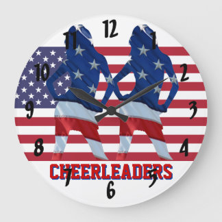 Patriottische Amerikaanse Cheelreaders Grote Klok
