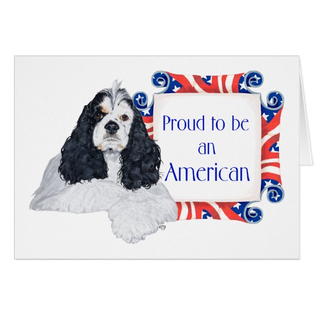 Patriottische Amerikaanse Cocker Spaniel (Voorkant Horizontaal)