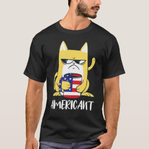 Patriottische Amerikaanse Dolle Kat Usa 4 Juli Ame T-shirt