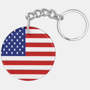 Patriottische Amerikaanse en Texaanse vlaggen Sleutelhanger
