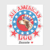 Patriottische Amerikaanse Engelse coonhound vinyl  Sticker (Vel)