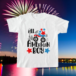 Patriottische Amerikaanse jongen woordkunst T-shirt