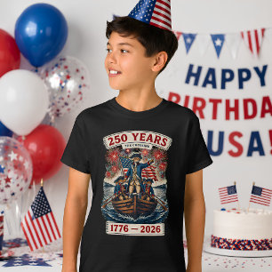 Patriottische Amerikaanse Kat 250 Jaar 1776-2026 K T-shirt