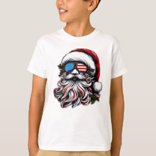 Patriottische/Amerikaanse Kerstman T-shirt