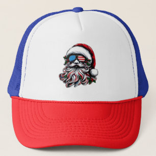 Patriottische/Amerikaanse Kerstman Trucker Pet