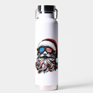 Patriottische/Amerikaanse Kerstman Waterfles