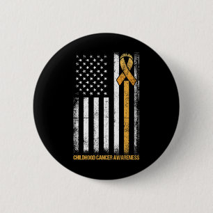Patriottische Amerikaanse Kind Kanker Maand Vlag v Ronde Button 5,7 Cm