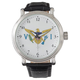 Patriottische Amerikaanse Maagdeneilanden Vlag Hor Horloge
