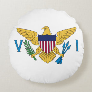Patriottische Amerikaanse Maagdeneilanden Vlag Rond Kussen