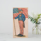 Patriottische Amerikaanse Oom Sam 4 juli Feestdagenkaart (Staand voorkant)
