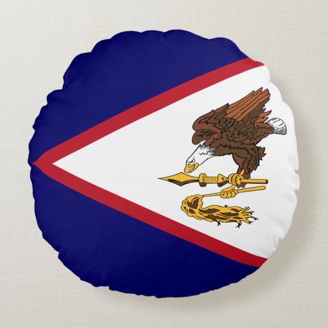 Patriottische Amerikaanse Samoa Flag Rond Kussen (Voorkant)