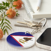 Patriottische Amerikaanse Samoa Flag Sleutelhanger (Voorkant Rechts)