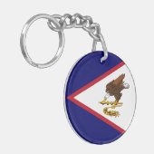 Patriottische Amerikaanse Samoa Flag Sleutelhanger (Voorkant Links)