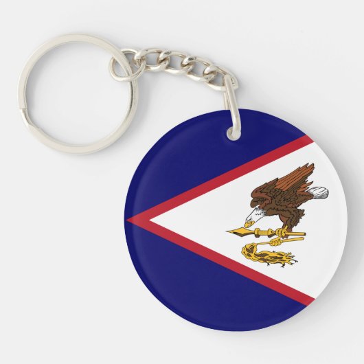 Patriottische Amerikaanse Samoa Flag Sleutelhanger (Voorkant)