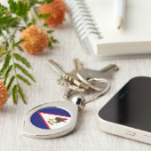 Patriottische Amerikaanse Samoa Flag Sleutelhanger (Zijkant)