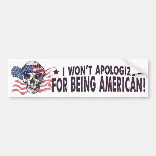Patriottische Amerikaanse schedel Bumpersticker (Voorkant)