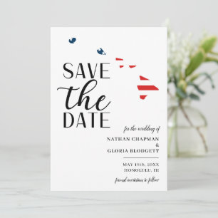 Patriottische Amerikaanse staat Hawaï Destination  Save The Date