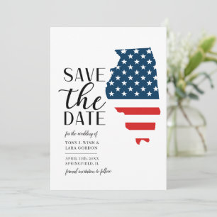 Patriottische Amerikaanse staat Illinois bestemmin Save The Date