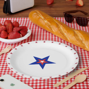 Patriottische Amerikaanse sterren op wit Papieren Bordje