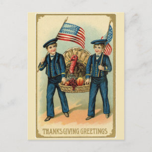 Patriottische Amerikaanse Thanksgiving Turkije in  Briefkaart