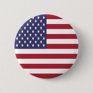 Patriottische Amerikaanse USA-vlag spelingslint Ronde Button 5,7 Cm