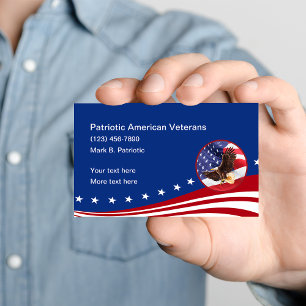Patriottische Amerikaanse veteranen die dienden Visitekaartje