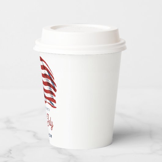 Patriottische Amerikaanse vlag 4 juli Familiereüni Papieren Bekers (Links)