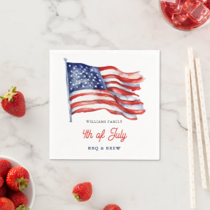 Patriottische Amerikaanse vlag 4 juli Familiereüni Servet