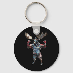 Patriottische Amerikaanse Vlag 4 juli Grappige Ela Sleutelhanger