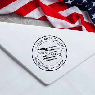 Patriottische Amerikaanse vlag Aangepast retoura Rubberstempel