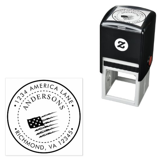 Patriottische Amerikaanse vlag | Aangepast retoura Zelfinktende Stempel (In situ)