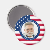 Patriottische Amerikaanse vlag Aangepaste foto Mem Magneet (Voorkant / Achterkant)