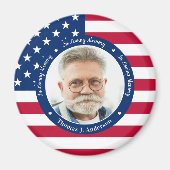 Patriottische Amerikaanse vlag Aangepaste foto Mem Magneet (Voorkant)