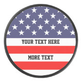 Patriottische Amerikaanse vlag aangepaste hockey p Hockey Puck (Voorkant)