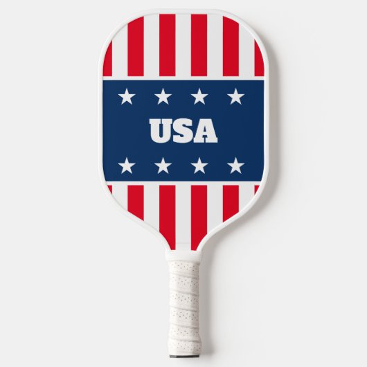 Patriottische Amerikaanse vlag aangepaste pickleba Pickleball Paddle (Voorkant)