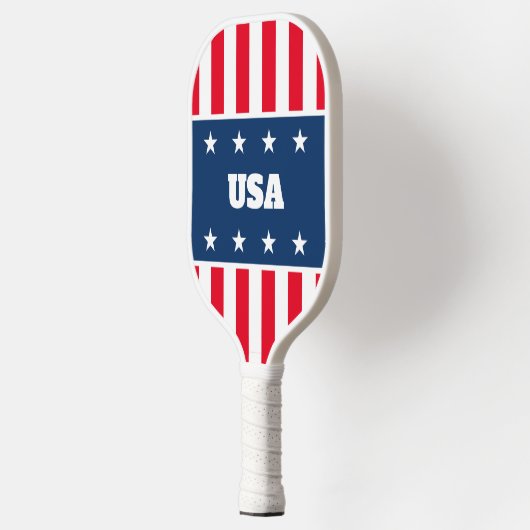 Patriottische Amerikaanse vlag aangepaste pickleba Pickleball Paddle (Links)
