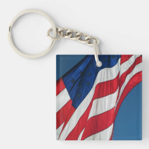 Patriottische Amerikaanse vlag Acrylische Sleutelh Sleutelhanger