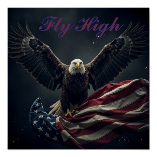 Patriottische Amerikaanse vlag adelaar Perfect Poster (Voorkant)