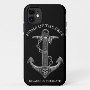 Patriottische Amerikaanse vlag anker piraten nauti iPhone 11 Hoesje