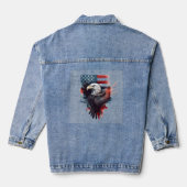 Patriottische Amerikaanse vlag Bald Eagle Denim Jacket (Achterkant)