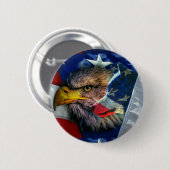 Patriottische Amerikaanse vlag Bald Eagle Wolf Ronde Button 5,7 Cm (Voorkant /achterkant)
