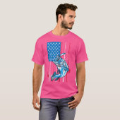 Patriottische Amerikaanse vlag bas Vissen Gevist R T-shirt (Voorkant volledig)