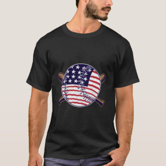Patriottische Amerikaanse vlag Baseball Softball G T-shirt
