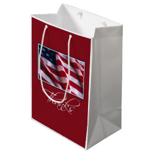 Patriottische Amerikaanse vlag Bedankt in het rood Medium Cadeauzakje