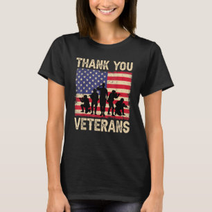 Patriottische Amerikaanse Vlag Bedankt Veteranen V T-shirt