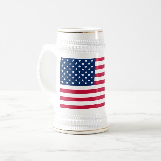 Patriottische Amerikaanse Vlag Beer Stein Bierpul (Voorkant links)