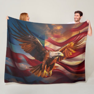 Patriottische Amerikaanse vlag bewaakt door een st Fleece Deken