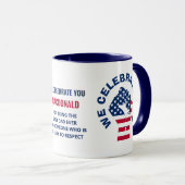 Patriottische Amerikaanse vlag CELEBRATE DAD Mok (Voorkant rechts)