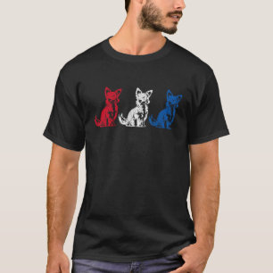 Patriottische Amerikaanse Vlag Chihuahua Hond 4 ju T-shirt