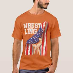 Patriottische Amerikaanse vlag combat sport worste T-shirt